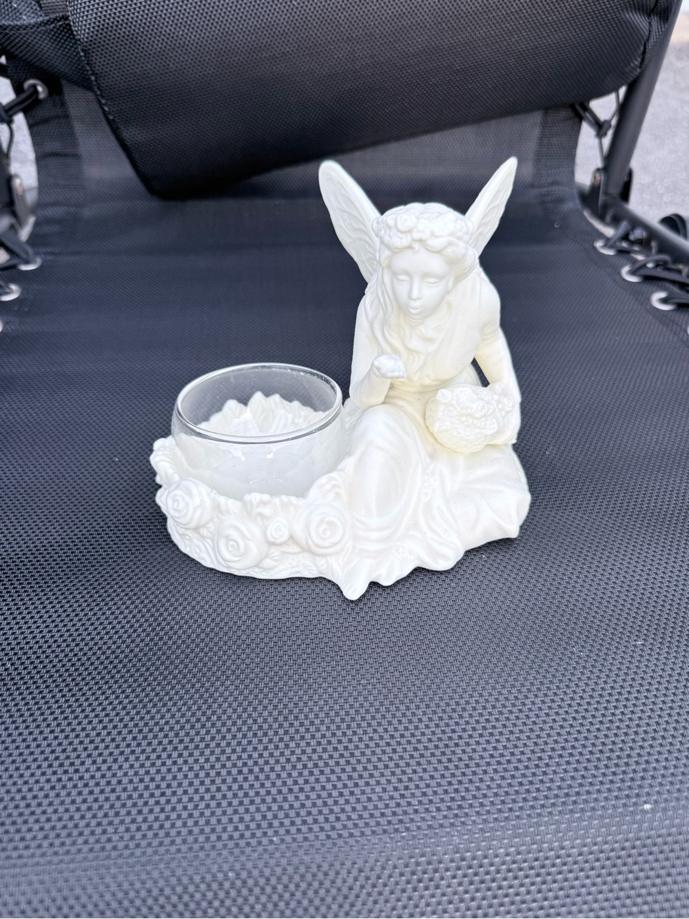 Partylite vintage White Fairy Tealight Holder - Decorative Home Accent - retired